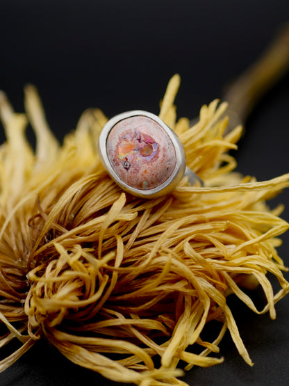 Stone Ring - Size 10 - Mexican Fire Opal