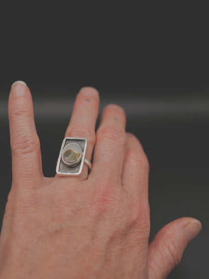 Shadowbox Ring - Size 6.75 - Ocean Jasper