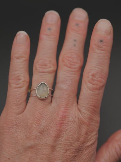 Stone Ring - Size 6 - Grey Moonstone