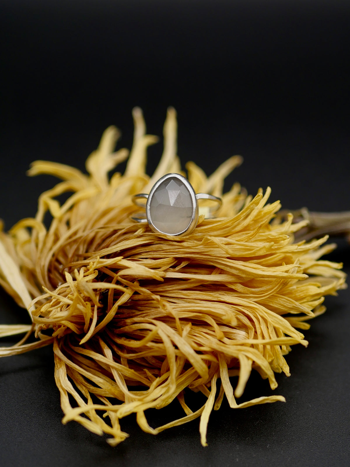Stone Ring - Size 6 - Grey Moonstone