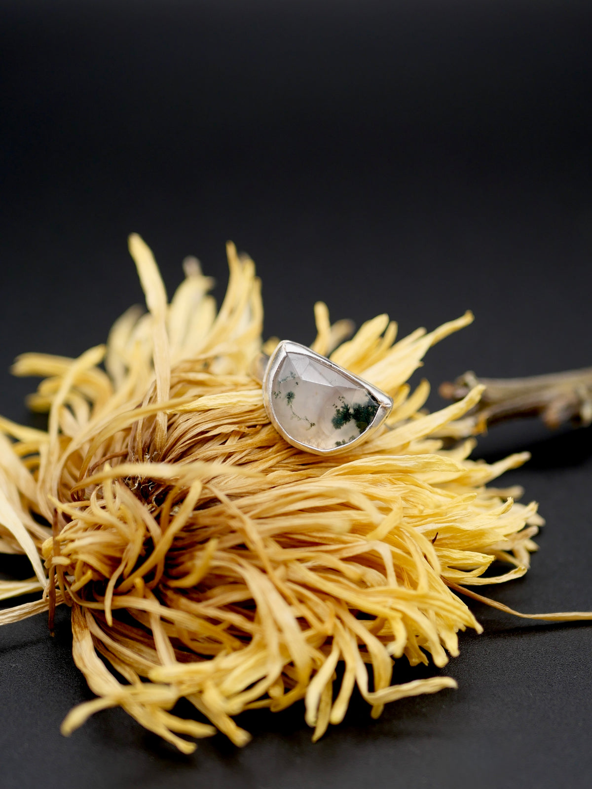 Stone Ring - Size 7 - Moss Agate